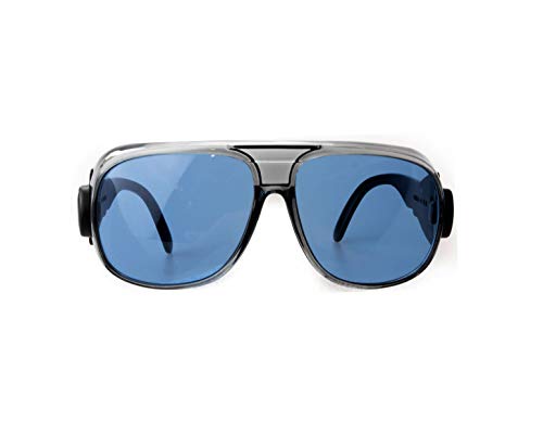 IGUANA CUSTOM CLOTHES Gafas fotocromáticas estilo vintage de protección para moto, bici, montaña, seguridad, lentes policarbonato irrompibles, tratamiento anti-vaho, se oscurecen con el sol (Azul)