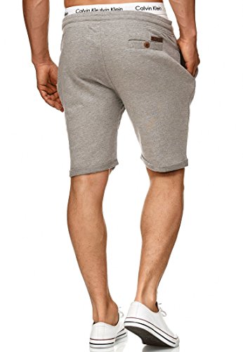 Indicode Caballero Aldrich Pantalones Cortos de Sudadera con Interior Polar y cordón | Corto Pantalón Shorts De Deporte chándal Sweat Pants Entrenamiento para Hombres Lt Grey Mix M