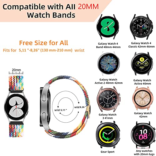 Issinlky Correa para Samsung Galaxy Watch 4 Classic, 20 mm nailon trenzado correa para Galaxy Watch 4 / Galaxy Watch 3 41 mm / Galaxy Watch Active / Galaxy Watch Active 2 / Gear Sport