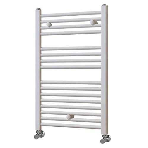 Kibath L305474 Toallero Secatoallas radiador para integrar en Circuito de Agua Caliente, Tubos de Acero con Acabado Lacado en Blanco 800x500. Válido para Red de calefacción estandar