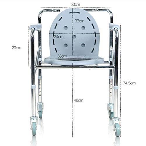 KYSZD-Cómodas Silla con Cubo Inodoro | Silla Sanitaria con Ruedas | Inodoro con Silla De Ducha De Rodillos con Ruedas | con Frenos para baño con Inodoro