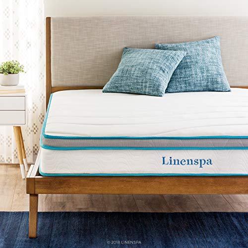 Linenspa Colchón híbrido de 20 cm – colchón viscoelástico y de muelles – firmeza media, 150 x 190 cm