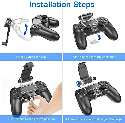 Link-e : Soporte universal teléfono inteligente / teléfono / móvil con el cable micro USB para PS4 controlador inalámbrico ( pinza, clip, Samsung, Android, HTC, Sony ...)