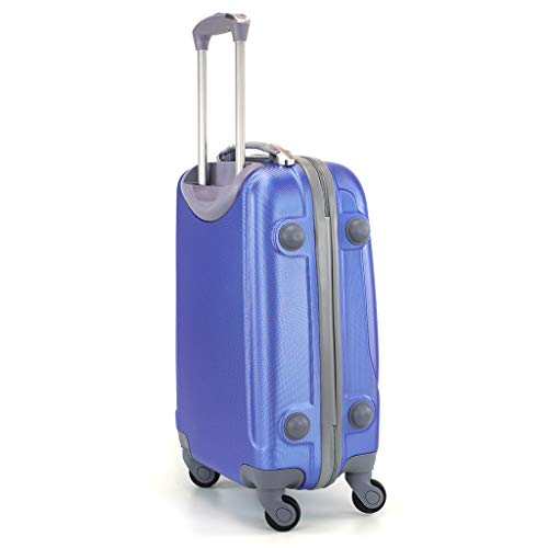 Maleta de Cabina 20x35x55cm con 4 Ruedas giratorias (Azul electrico)