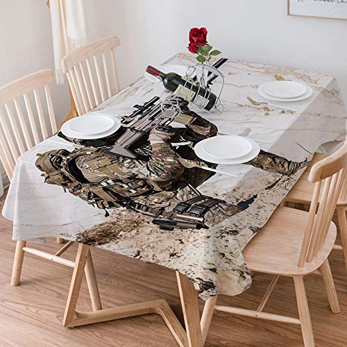 Mantel Antimanchas Rectangular Impermeable,Decoración del ejército, guardabosques de los Estados Unidos en la montañ,Manteles Mesa Decorativo para Hogar Comedor del Cocina,（140 x 200 cm/55*78 pulgada）