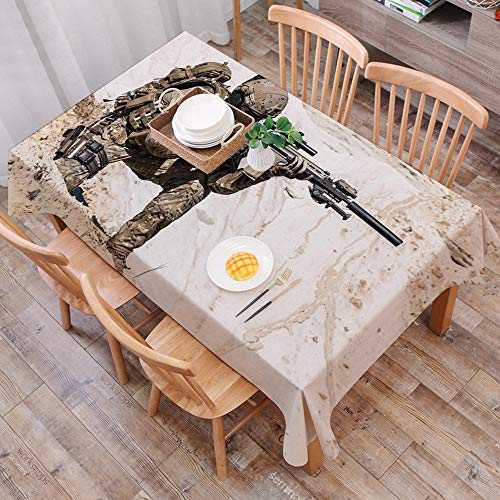 Mantel Antimanchas Rectangular Impermeable,Decoración del ejército, guardabosques de los Estados Unidos en la montañ,Manteles Mesa Decorativo para Hogar Comedor del Cocina,（140 x 200 cm/55*78 pulgada）