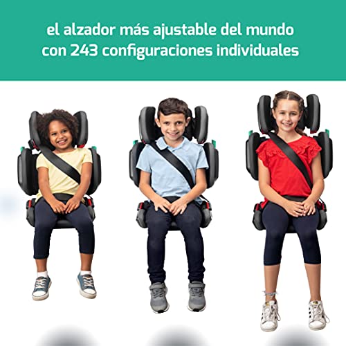 mifold Elevador Coche Niño con Respaldo Ajustable a Partir de 4 Años Hifold (16-45kg) - Alzador Coche Plegable - Silla Coche Fácil de Instalar e Ideal para Uso Diario y Viaje - Grupos 2 y 3