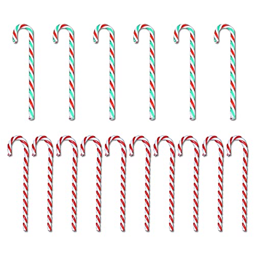 MingZhuInC Adornos de árbol de Navidad, bastón de caramelo, 18 piezas de acrílico de Navidad, bastón de caramelo de Navidad, colgante de ventanas, decoraciones de Navidad (rojo blanco verde)