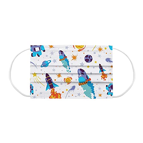 MITYO 50PC mascarillas niños, 3 Capas Surtidos, Dibujos Animados para Actividades Aire Libre Patrón Escuela Fiesta PatróN De Dibujos Animados para NiñOs con Cuerda EláStica