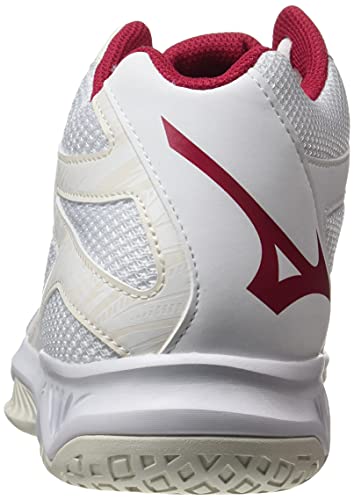 Mizuno Thunder Blade 3 Mid, Zapatillas Deportivas Mujer, White/PRed/WhiteSand, 38 EU