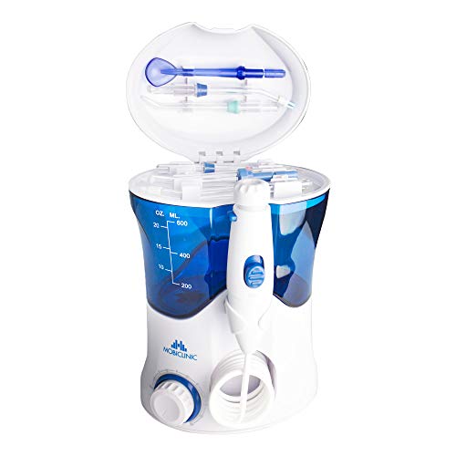 Mobiclinic, Irrigador dental profesional, Depósito 600 ml, 7 cabezales funcionales, Higiene bucal, Limpieza dental, Multifuncional, Para toda la familia, Higiene de dientes, encías y lengua