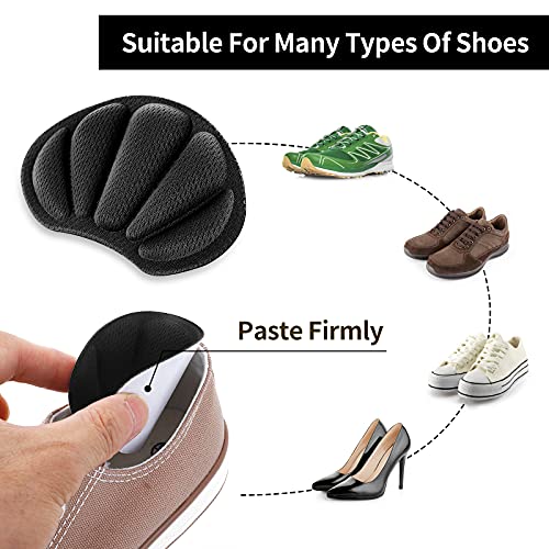 Molain 2 pares de agarres para zapatos demasiado grandes, almohadillas autoadhesivas para zapatos para mujeres y hombres plantillas antideslizantes para zapatos (negro)