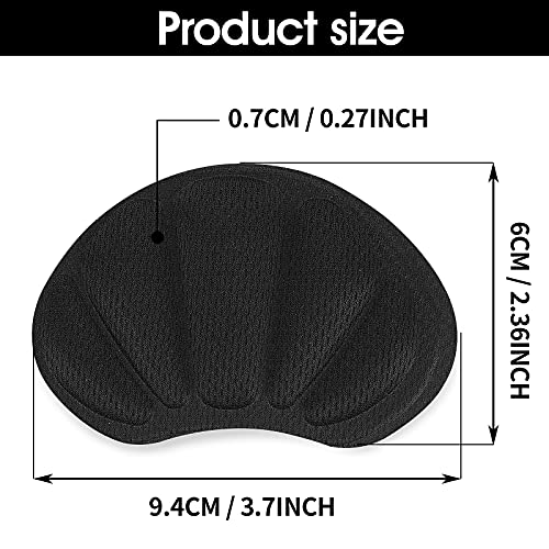 Molain 2 pares de agarres para zapatos demasiado grandes, almohadillas autoadhesivas para zapatos para mujeres y hombres plantillas antideslizantes para zapatos (negro)