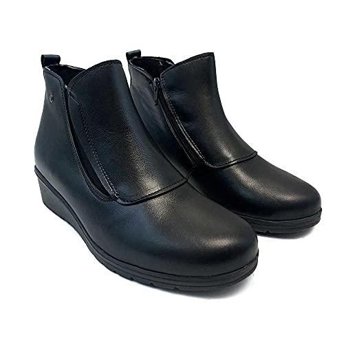 ¡¡Novedad!! Zapatisimos - Botín de Piel para Mujer con Plantilla Extraible. Bota Corta con elástico y Cremallera, cómodas.