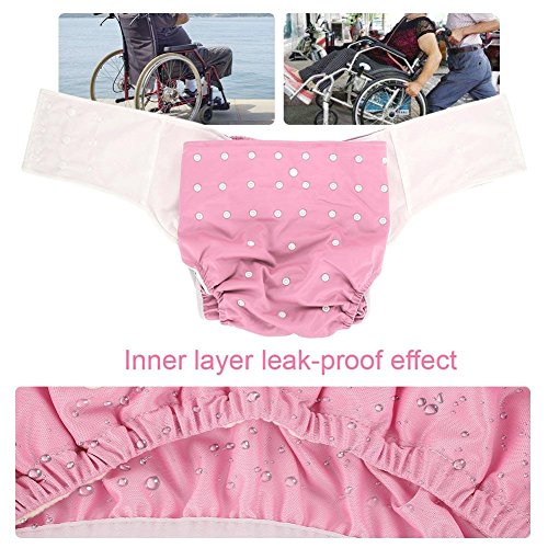 Pañal de bolsillo para adultos, reutilizable, lavable, cómodo, pañuelo de bolsillo para adultos, pañal, pañuelo para ancianos, discapacitados, mujer embarazada (Rosado)