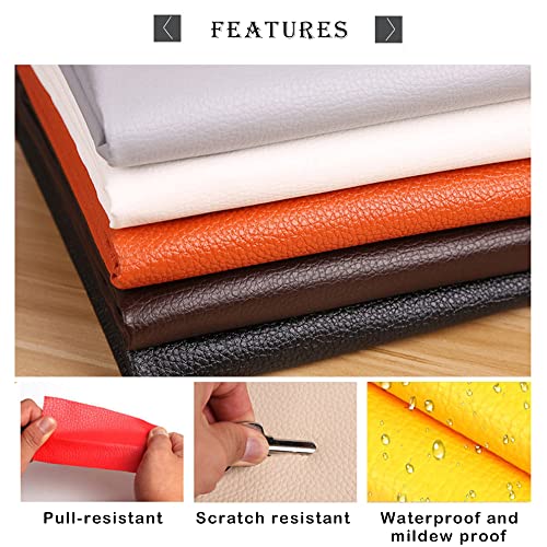 Parches para Sofa Polipiel, Kit de Parche de Piel, Parche de Reparación de Sofá de Cuero Artificial Impermeable Autoadhesivo de 10 Piezas para Asientos de Coche, Sofás, Ropa (20 x 30 CM) (Beige)