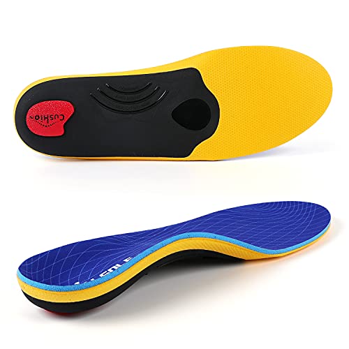 Plantillas ortopédicas para mujeres y hombres Soporte de pie alto Plantillas de zapatos funcionales suaves Inserto para pies planos, dolor de pie, fascitis plantar, (43-44 EU 28cm, azul)