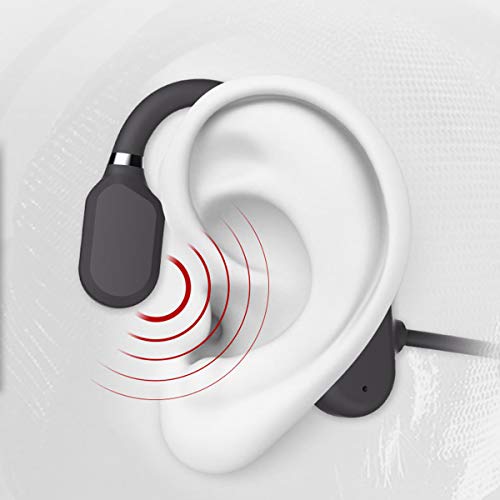 Queen.Y Auriculares de Conducción Ósea Bluetooth Oído Abierto Inalámbrico Estéreo de Alta Fidelidad Auriculares con Micrófono para Deportes Fitness Ciclismo Correr Conducción Gimnasio