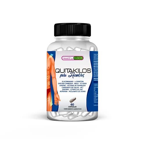 QUITA KILOS | Potente adelgazante para hombres | Quemagrasas, reductor del apetito y estimulante del metabolismo | Redefine tu silueta | Mejora tus entrenamientos físicos | Sin efectos rebote | 60U.