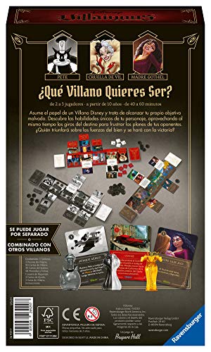 Ravensburger - Disney Villainous Perfectly Wretched, Versión en Español, Juego de Light Strategy y Familiar, 2-3 Jugadores, Edad Recomendada 10+ - Dimensiones 17 x 27 x 7 cm