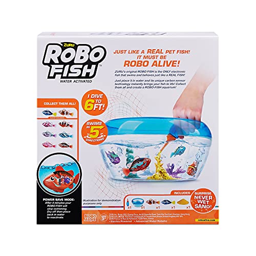 Robo Fish 7162 Super Acuario Juguetes incluye dos peces que cambian de color en el agua