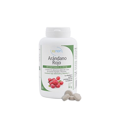 SANON Arandano Rojo Capsulas - Sin Gluten- 225 Cápsulas De 650 Mg - Suministro Entre 56 Y 112 Días - Prevención Infecciones Urinarias - Antioxidante, color Arándano
