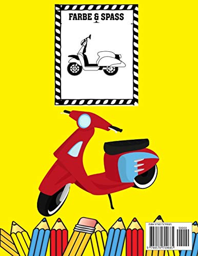 Scooter Coloring Book: Color and Do Fun! Kids will learn about Different Scooter Structure and Types with this Awesome Scooter Coloring Book. Perfect For Toddlers, Kids and Preschooler.