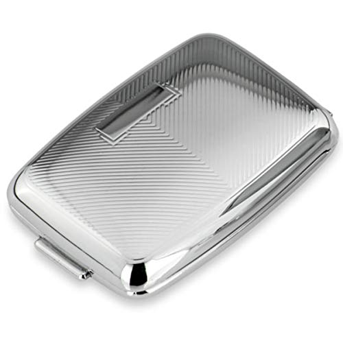 Silberkanne Pastillero con placa para grabado, 2 compartimentos, 7 x 4,5 x 2 cm, chapado en plata, acabado premium