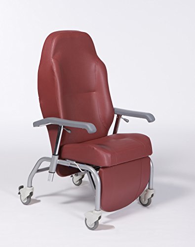SILLON GERIATRICO MOD NORMANDIE color rojo, incluye kit opcional cuatro ruedas.Reclinable 45º.