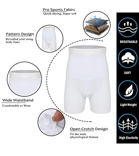 SLIMBELLE® Calzoncillos Bóxer con Faja Reductora para Hombre Ropa Interior Moldeador Pantalones Adelgazante para el Vientre y la Pérdida de Peso y Grasa Body Shaper Suave Transpirable Shapewear Men