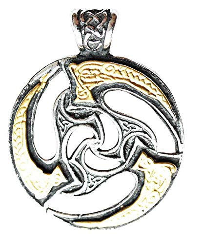 Sol Rueda - Charm Colgante Collar representa Optimismo y Progress - Celta y Vikingo joyería en plomo Peltre, Bañado En Plata