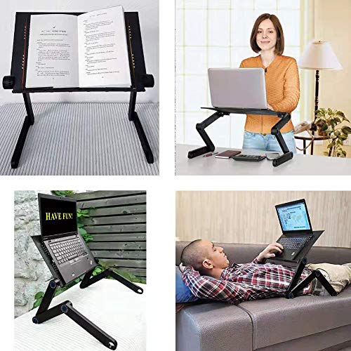 Syitcun - Soporte ajustable para mesa de ordenador portátil para cama, sofá, todo de aleación de aluminio, ergonómico, oficina, escritorio, portátil, ligera