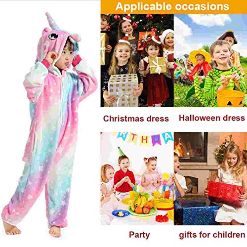 UMIPUBO Pijama Animal Niña Unisexo Cosplay Traje Disfraz Niña Animal Pijamas Onesies Ropa de Dormir Halloween y Navidad Monos con Capucha (ST, L)