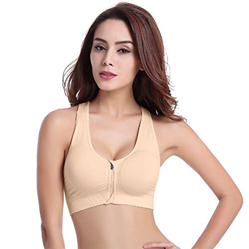 UMIPUBO Sujetador Deportivo Mujer Sujetador Cierre Delantero Cremallera De Apertura Frontal Sujetador De Entrenamiento Ajustable De Alto Impacto Gimnasio Ropa con Almohadillas Yoga Fitness