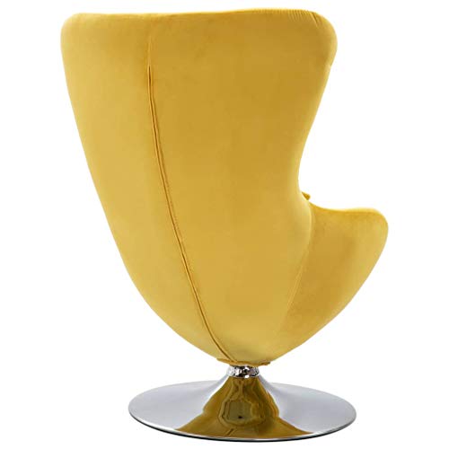 vidaXL Silla giratoria en forma de huevo con cojín, tapizada, terciopelo amarillo