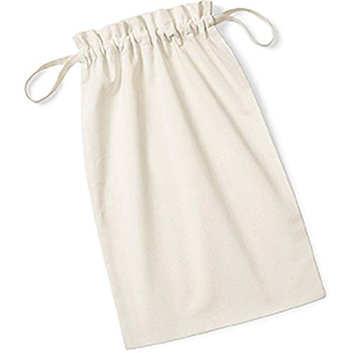 Westford Mill - Bolsa con cordón de algodón orgánico suave (Grande (L)/Negro)