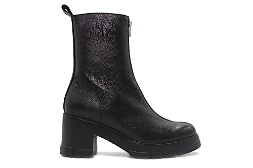 Wonders - H-4420 Negro - Botín de Piel, tacón y Plataforma, Cremallera, Suela de Goma, para: Mujer Color: Negro Talla:38