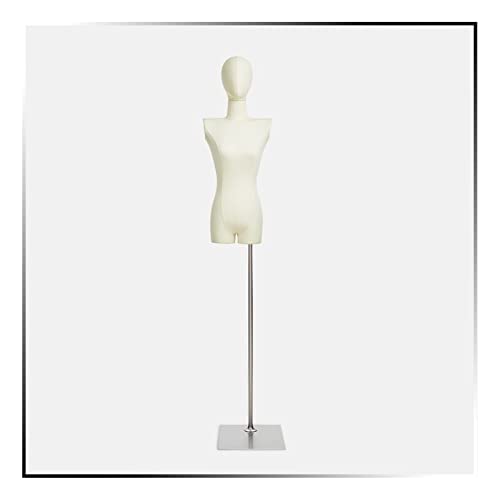 WYYAF Torso de maniquíes, Ajuste de Altura con Base de Metal, maniquí de Sastre Femenino, Soporte de exhibición de maniquí Fácil instalación para escaparate, 2 Estilos (Color: Plateado A, Tamaño: