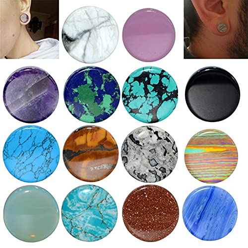 XINHE Expansor De Oreja De Piedra para Hombre Y Mujer, 2 Unidad, Pendientes, Dilatadores, Perforación para Túnel De Carne, Camilla, Piercing para El Cuerpo, Joyería,03,25mm(1")