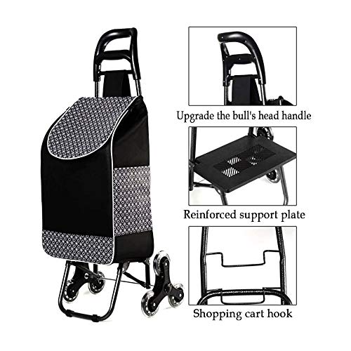 Z-COLOR De gran capacidad Carrito de la compra, ligero plegable cesta de la compra, la utilidad de la escalera de la carretilla de escalada con impermeable bolsa desmontable, giratoria las ruedas dela
