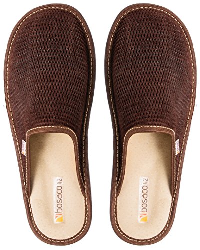 Zapatillas De Casa De Hombre Pantuflas Casa Hombre Suela De Memoria (44, Marrón oscuro)