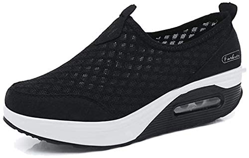 Zapatillas De Deporte Zapatos Respirado Ligero Malla Talla 35-42 Mujeres Deporte Running Zapatillas Sacudir Casual Zapatos Height-Increasing Sneaker