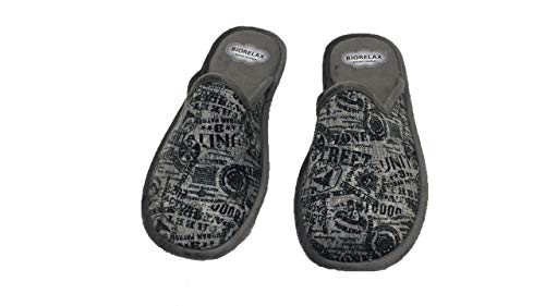 Zapatillas de Estar por casa/Hombre/Biorelax/Gris/Empeine Suapel/Cámara de Aire/Talón Acolchado/Empeine Suapel/Suela Goma/Talla 41