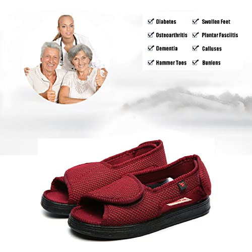 Zapatos De Edema para Pies Hinchados，Cojín para Caminar Fitness Ocio enfermería Zapatos Ligeros ortopédicos Artritis Diabetes Dolor de talón，Red▁45