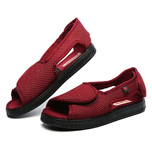 Zapatos De Edema para Pies Hinchados，Cojín para Caminar Fitness Ocio enfermería Zapatos Ligeros ortopédicos Artritis Diabetes Dolor de talón，Red▁45