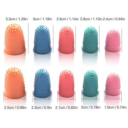 Zeaye 10 piezas de almohadillas de goma, capa protectora reutilizable, 5 tamaños, para contar, clasificar, escribir, clasificar, para tareas, pegamento caliente y juegos deportivos